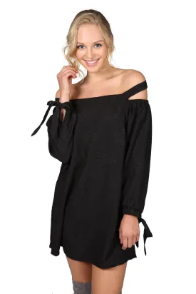 OFF SHOULDER TIE DRESS