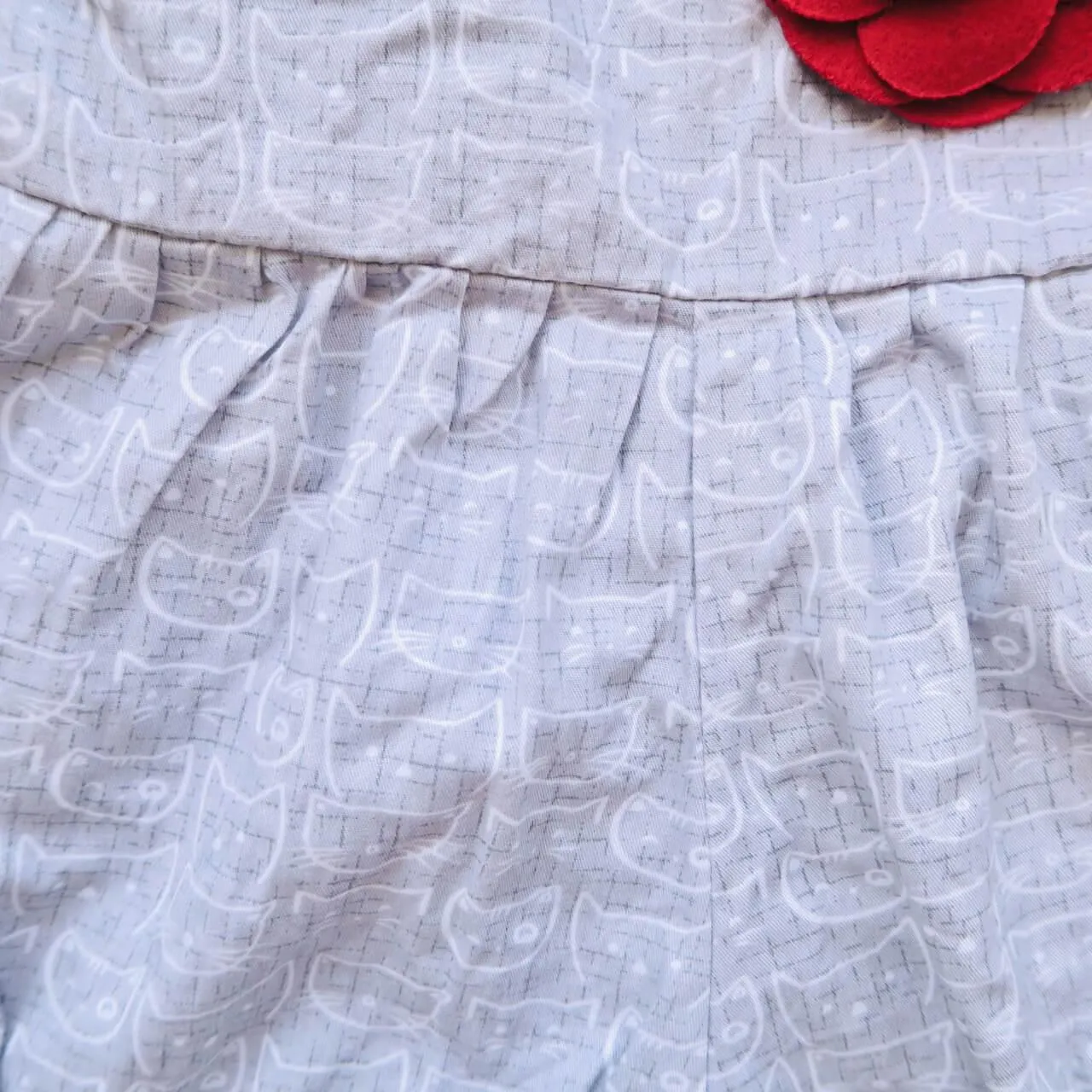 Orchid Playsuit - Ruffle Sleeves in Cat Stamp Gray