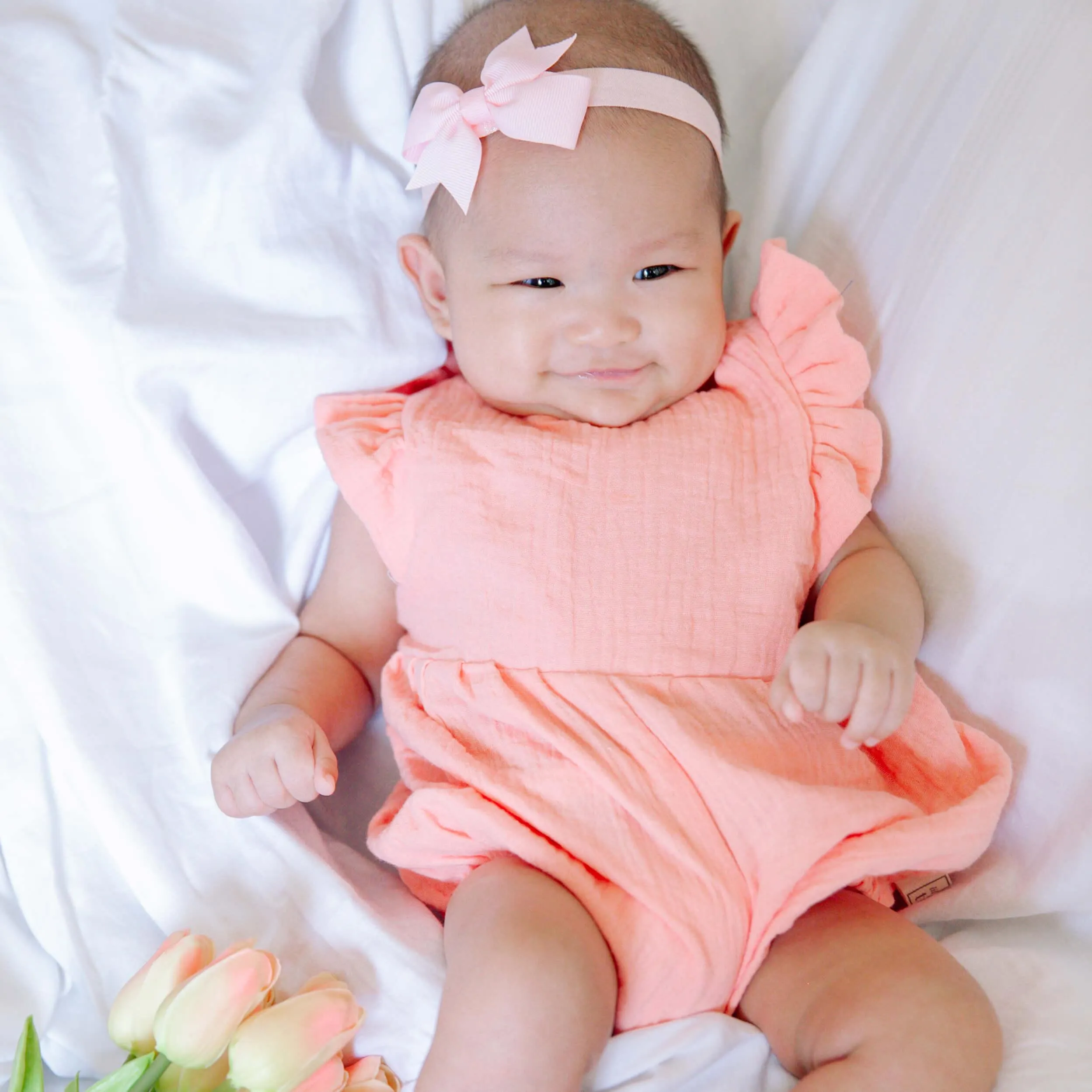 Orchid Playsuit - Ruffle Sleeves in Cat Stamp Gray