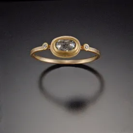Petite Oval Gray Diamond Ring