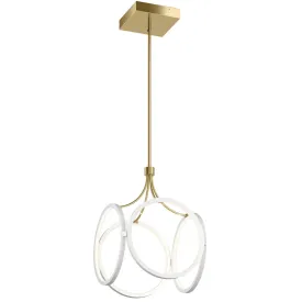 Quintiesse Ciri LED Pendant, White and Champagne Gold