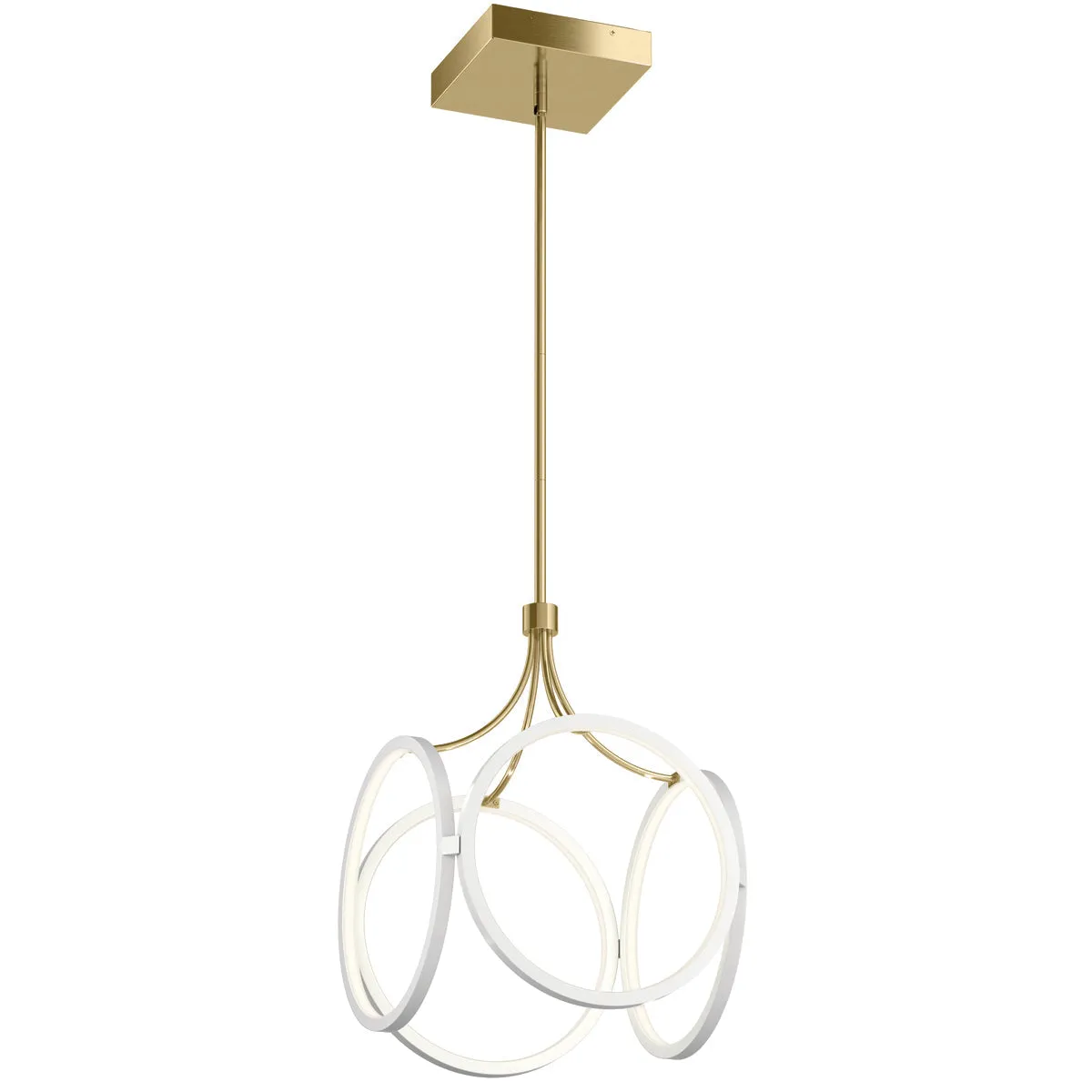 Quintiesse Ciri LED Pendant, White and Champagne Gold