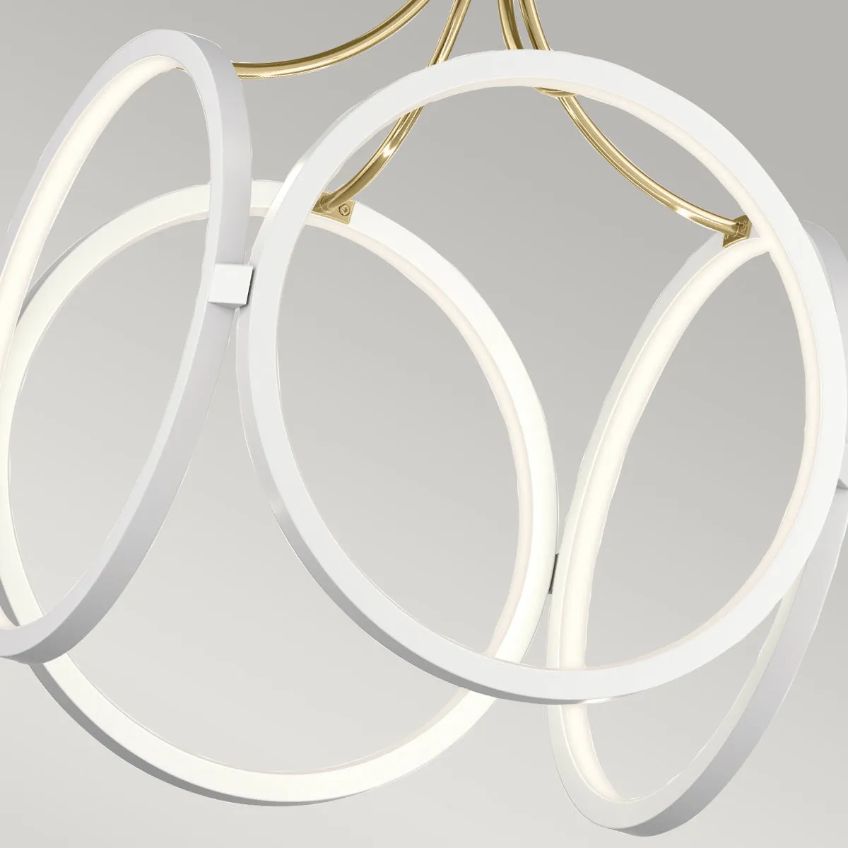 Quintiesse Ciri LED Pendant, White and Champagne Gold