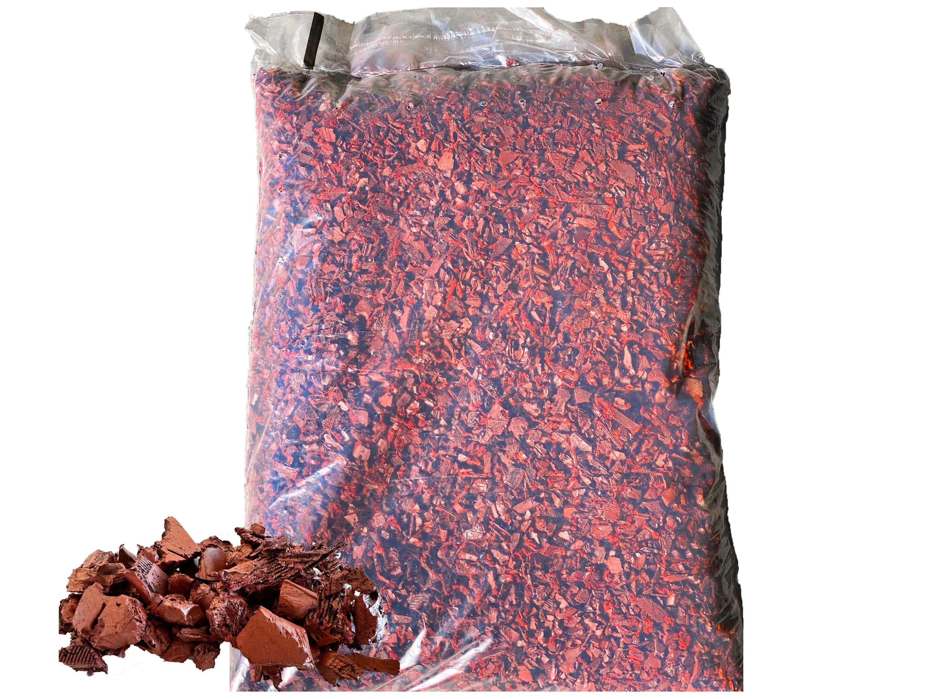 Red Wood Rubber Playground & Landscape Mulch by Viagrow, 1.5 CF Bag ( 11.2 Gallons / 42.3 Liters) (EA)