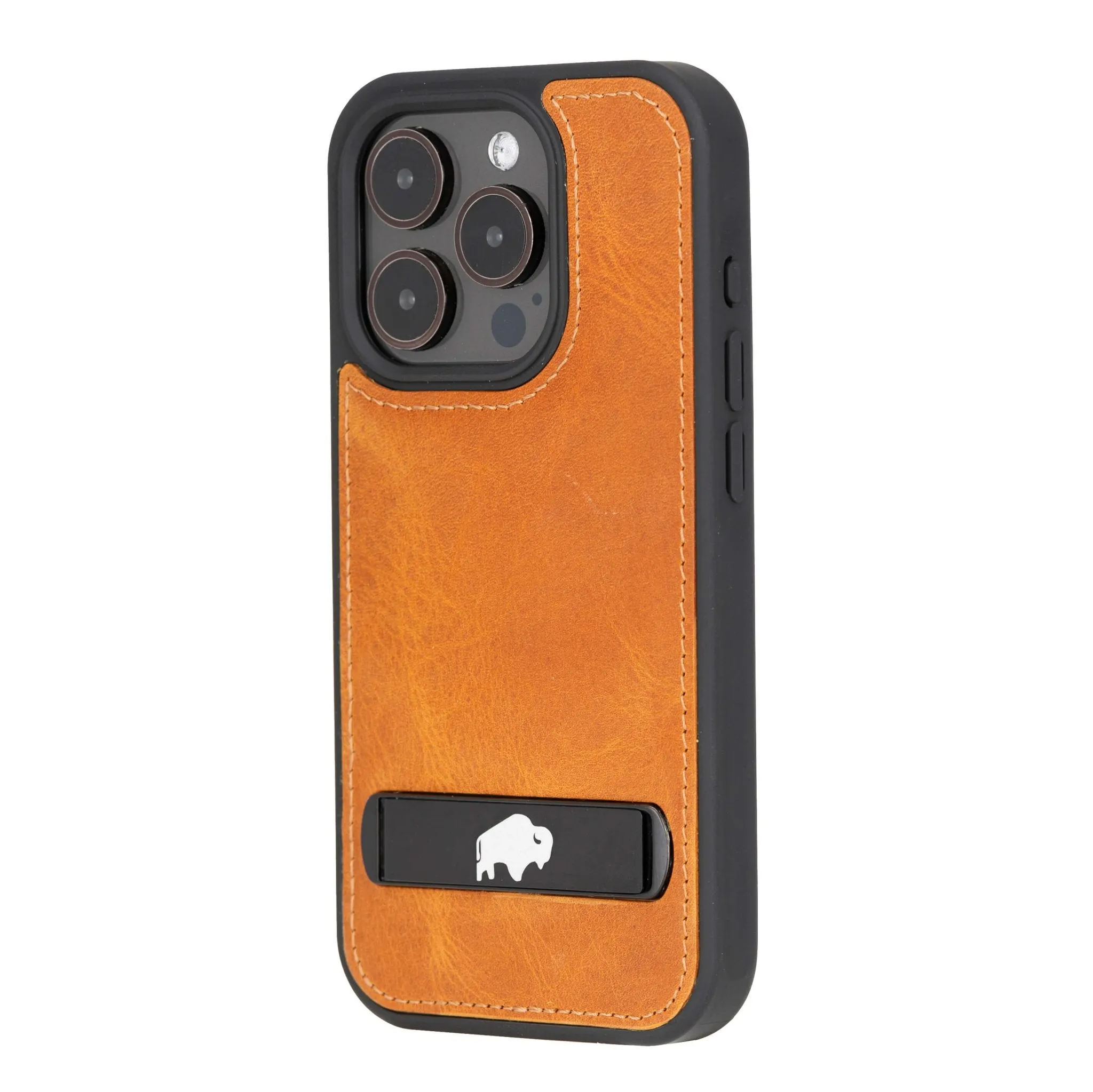 Reed iPhone 15 Pro Max Snap-On with Stand Case, Golden Brown