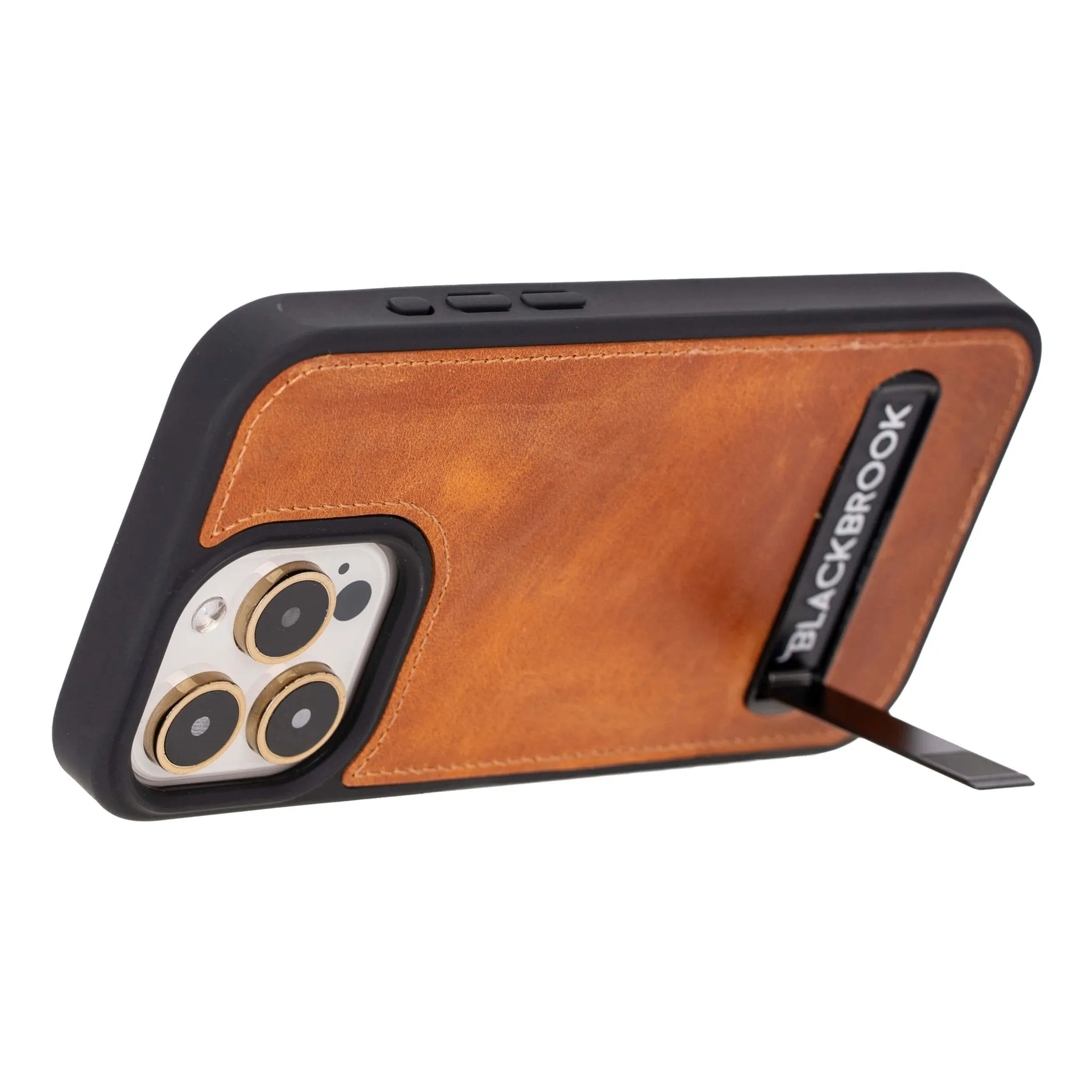 Reed iPhone 15 Pro Max Snap-On with Stand Case, Golden Brown