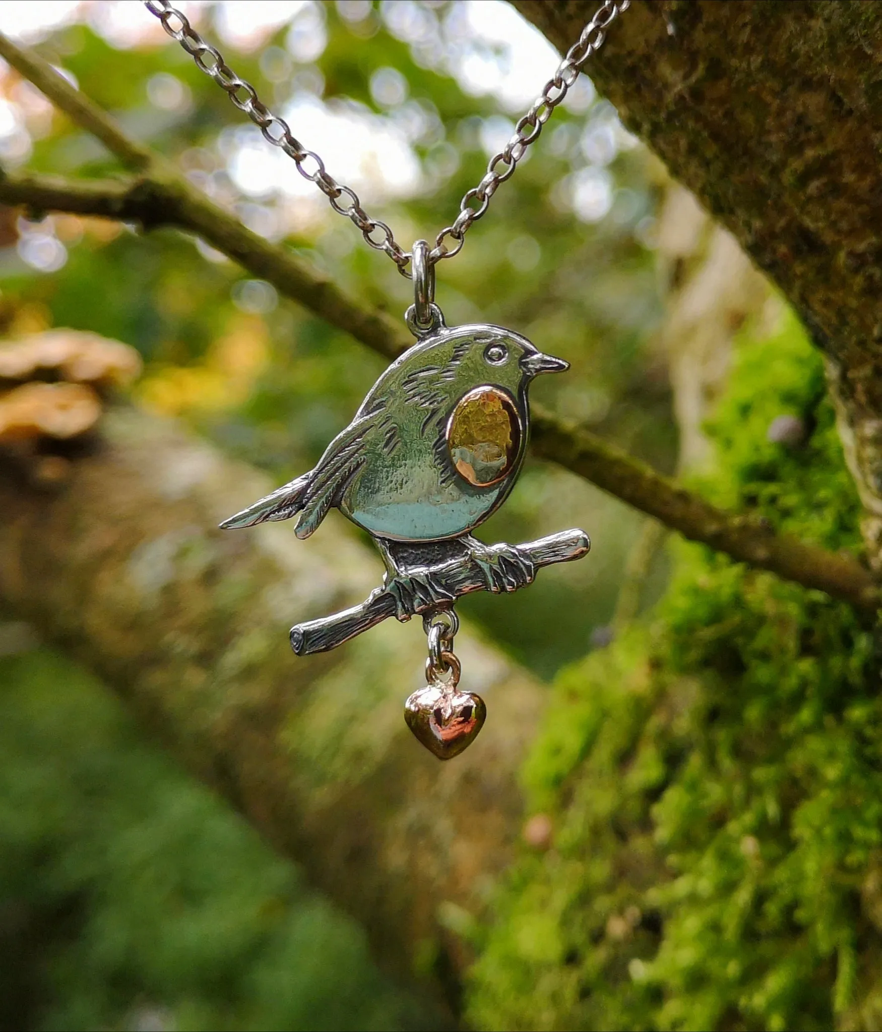 Robin Red Breast Pendant, An Spideog