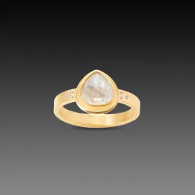 Rose Cut Icy Diamond Ring