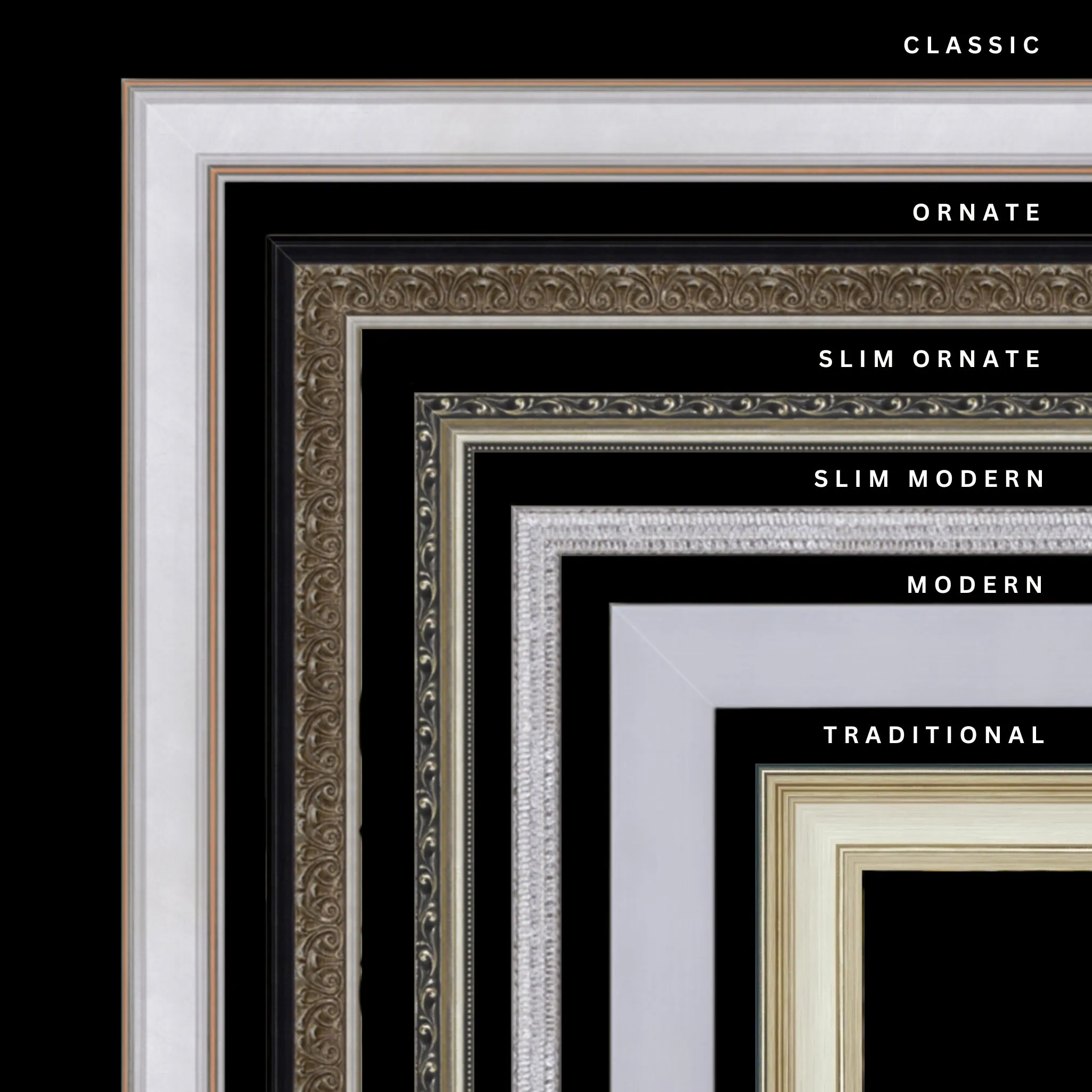 Silver 36x34 Picture Frame Ornate Traditional Classic Antique