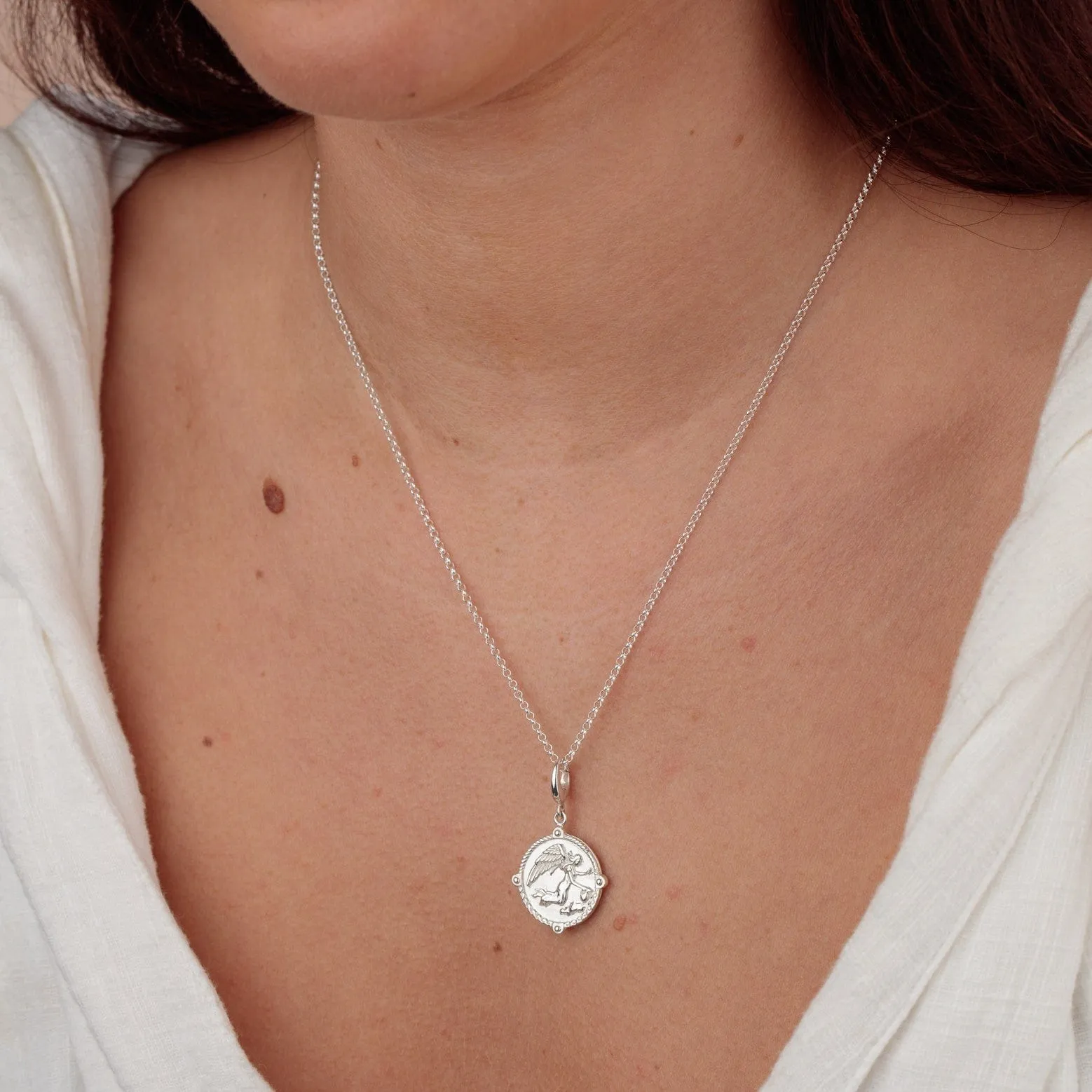 Silver Goddess of Communication Iris Necklace