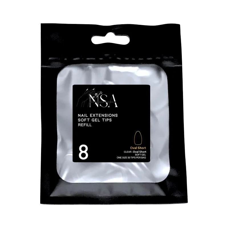 Soft Gel Tips Individual Refill Sizes 50pcs - Oval