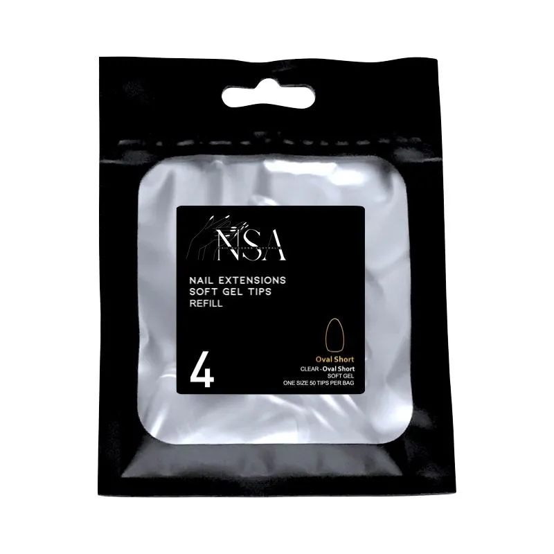 Soft Gel Tips Individual Refill Sizes 50pcs - Oval