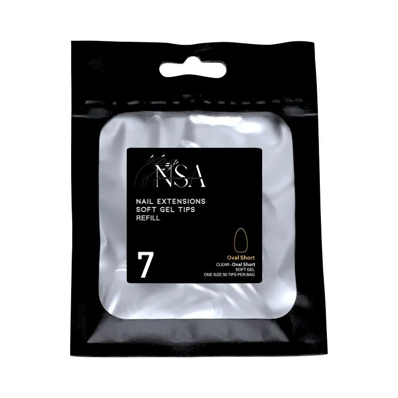 Soft Gel Tips Individual Refill Sizes 50pcs - Oval