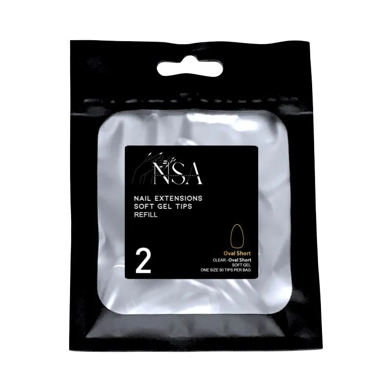 Soft Gel Tips Individual Refill Sizes 50pcs - Oval