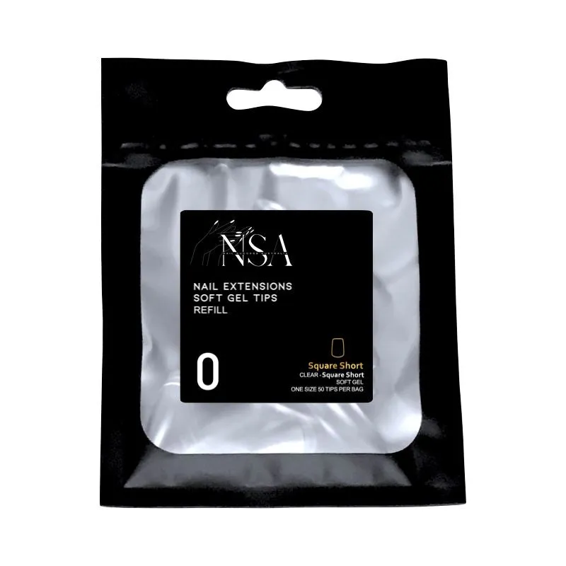 Soft Gel Tips Individual Refill Sizes 50pcs - Square