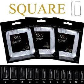Soft Gel Tips Individual Refill Sizes 50pcs - Square