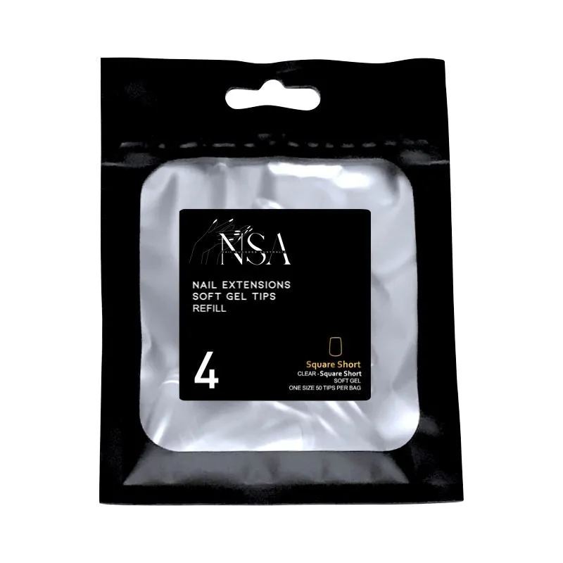 Soft Gel Tips Individual Refill Sizes 50pcs - Square