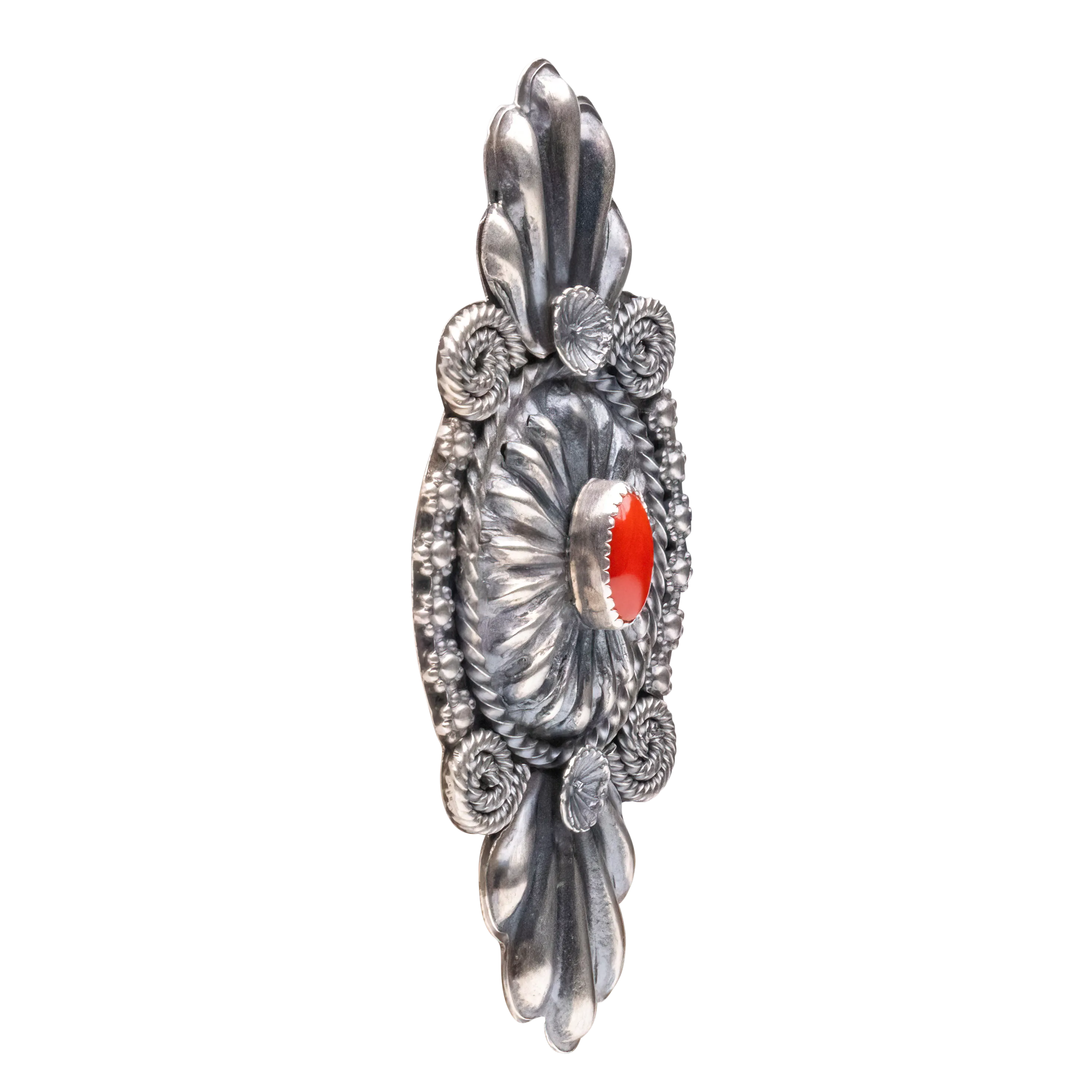 Sterling Silver with Coral Detail Ring | Hemerson Brown