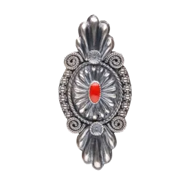 Sterling Silver with Coral Detail Ring | Hemerson Brown