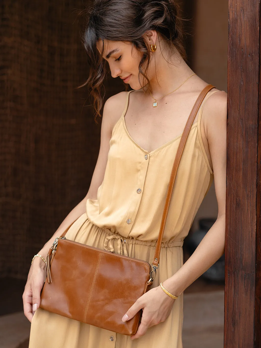 Twilight Leather Clutch Terracotta