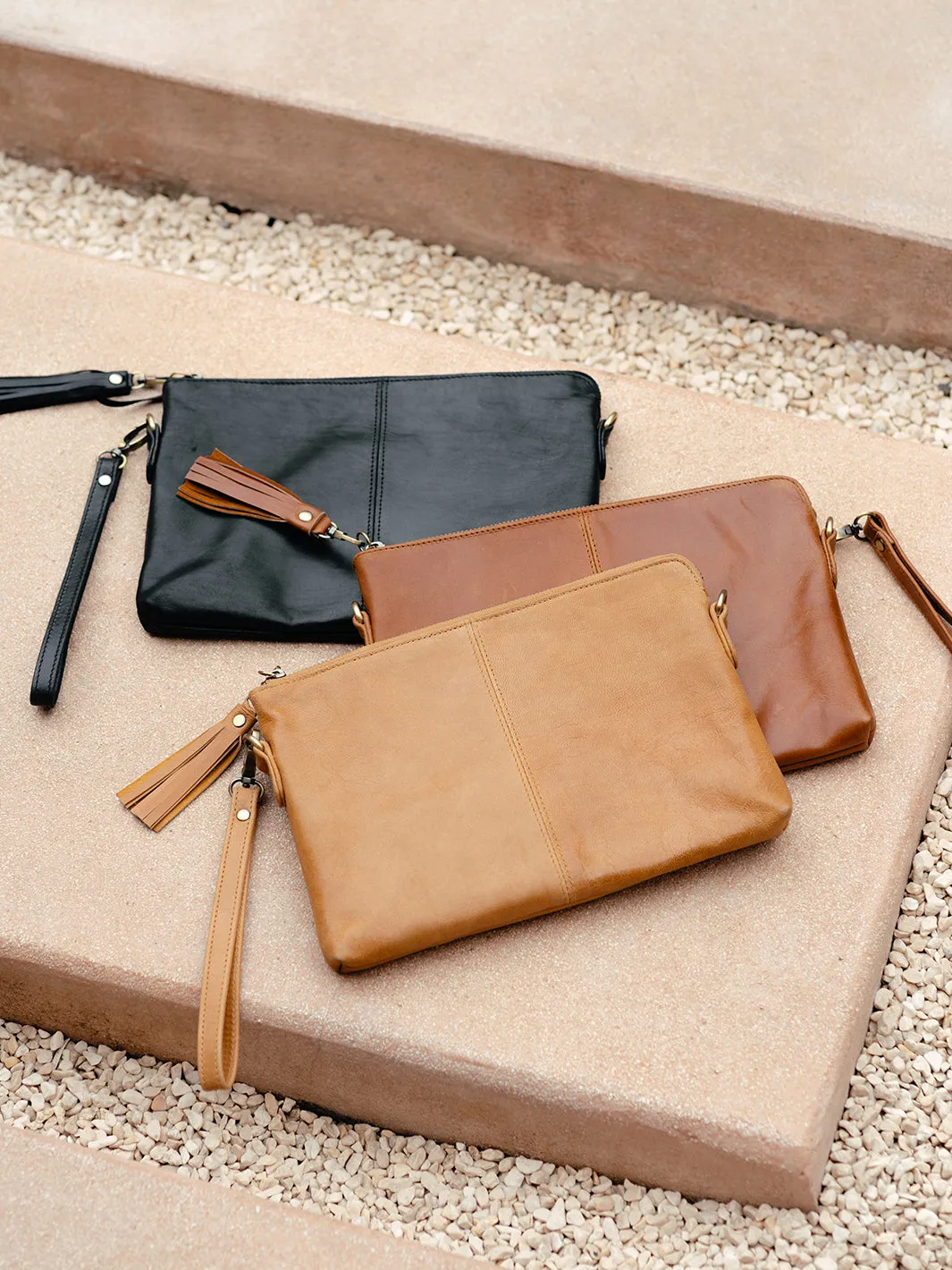 Twilight Leather Clutch Terracotta