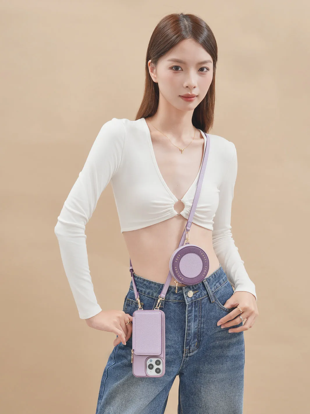 Vivid Kit- Crossbody Phone Case Round Pouch Set