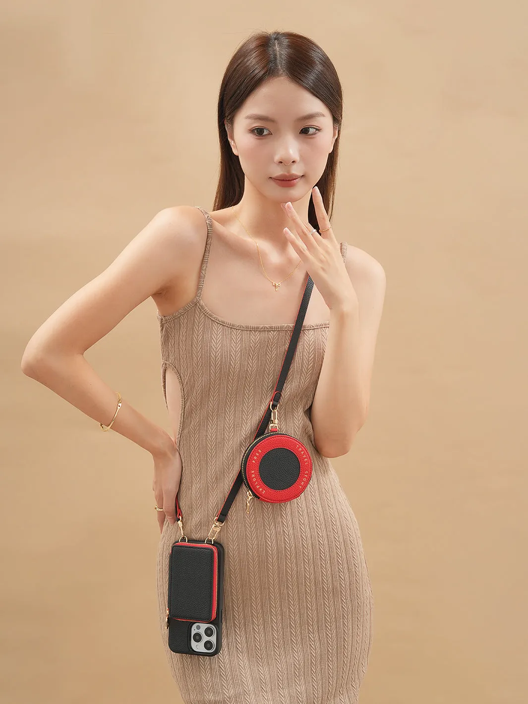 Vivid Kit- Crossbody Phone Case Round Pouch Set