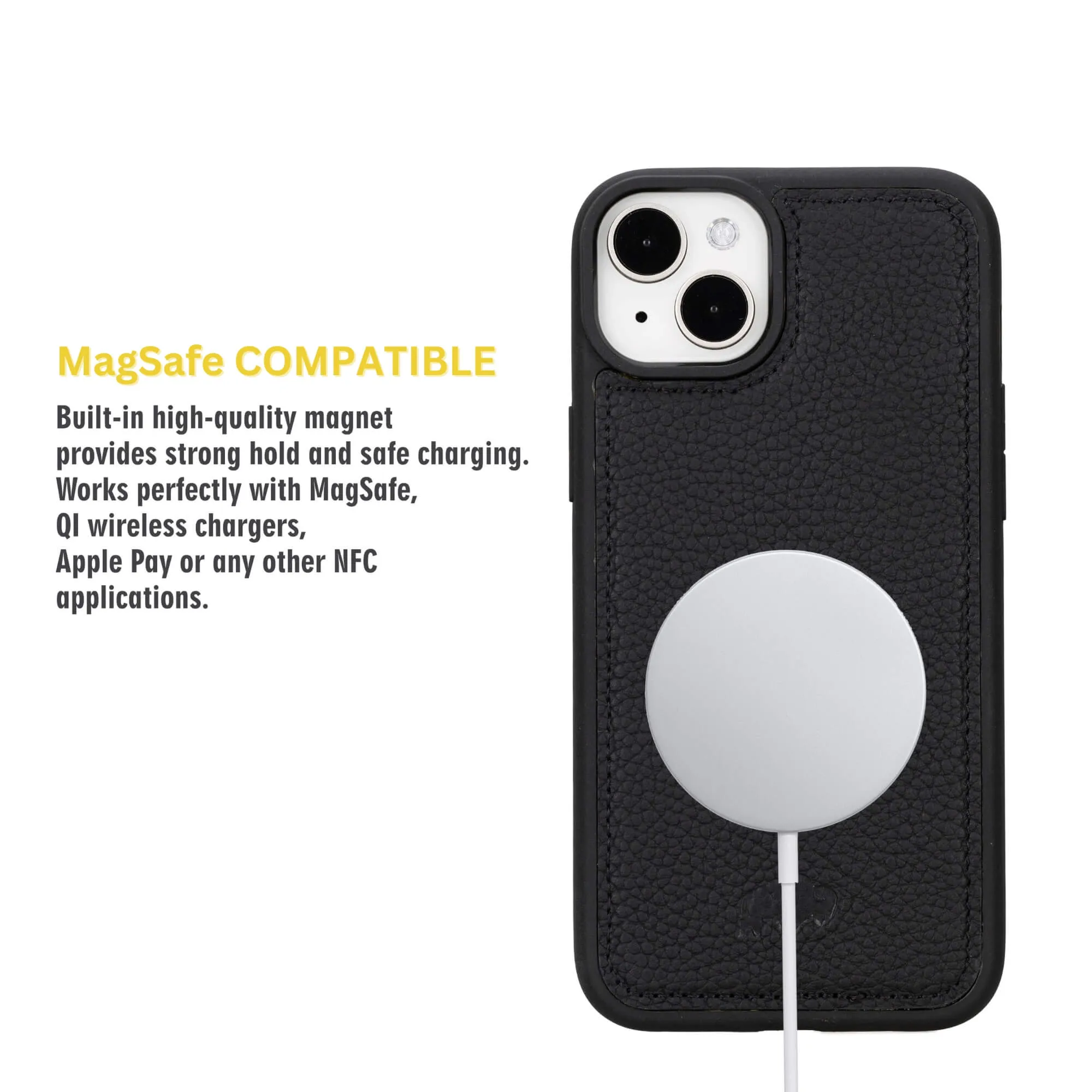 York iPhone 15 Plus Case, Pebble Black